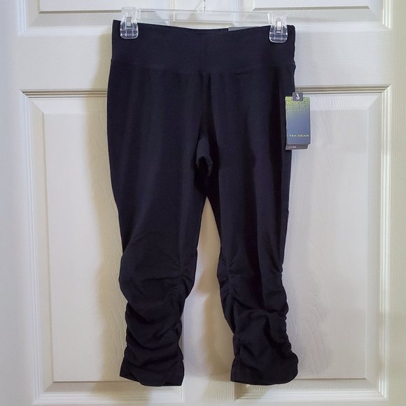NWT Tek Gear Activewear Black Ruched Capri Leggings Pants Size Small - Picture 8 of 8